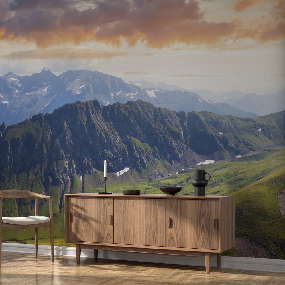 Papiers Peints Panoramique - Green caucasian mountains - Photo Wallpaper Rock