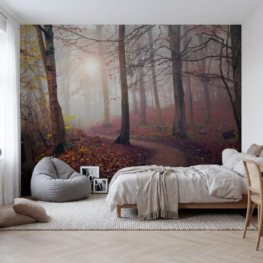 Fototapet - Autumn Sun. - Photo Wallpaper Forest