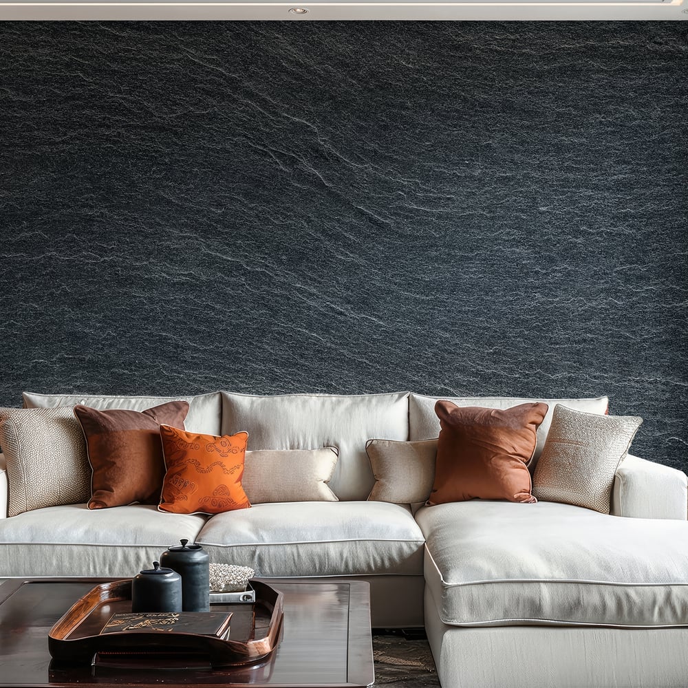 Wall Mural - Black slate stone background or texture - Scandiwall