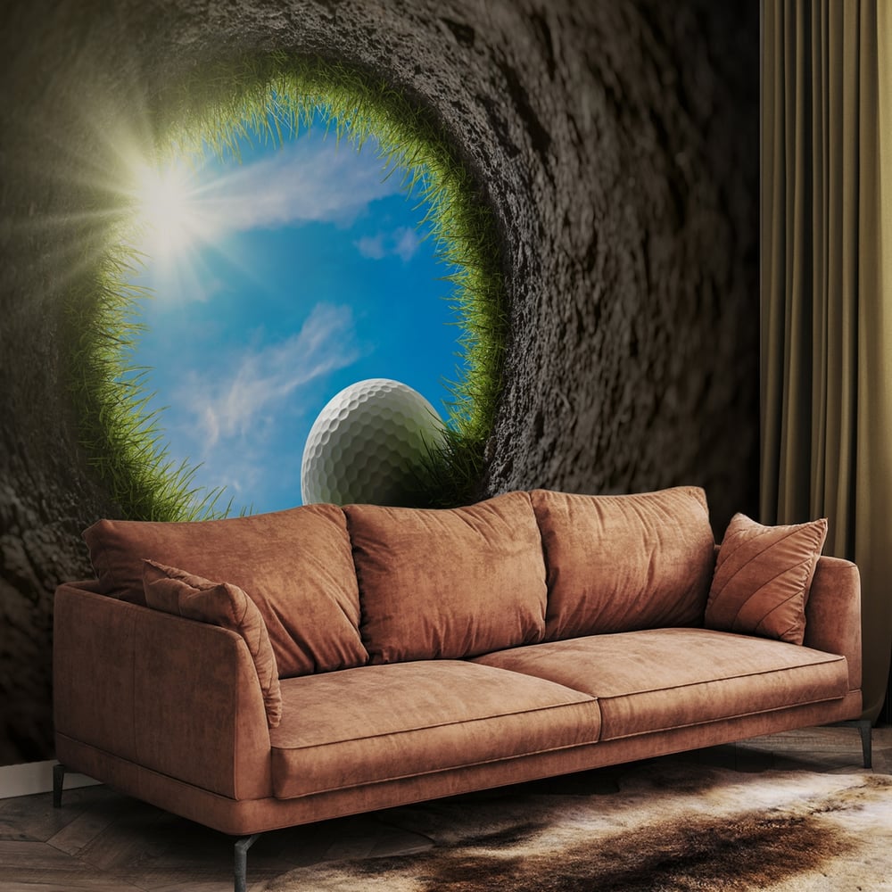Papiers Peints Panoramique - Golf Ball Falling Into Hole -