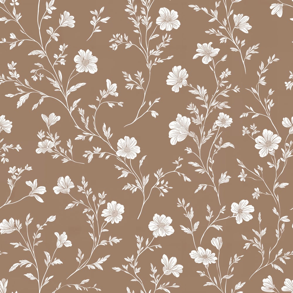 Emelina Brown - Papiers peints - Marron - Entrée - Floral - Scandza - Intissé