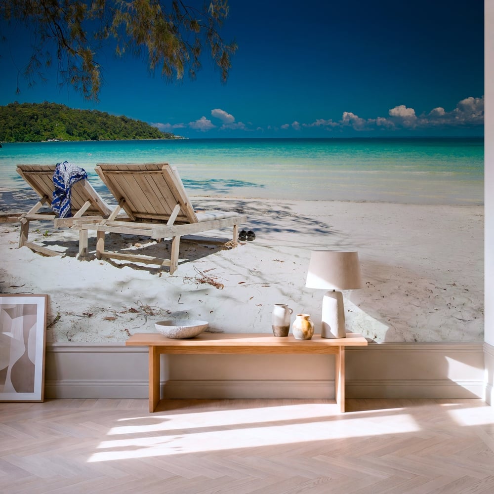 Wall Mural - Beautiful turquoise beach on Koh Rong Samloem in Cambodia - Scandiwall