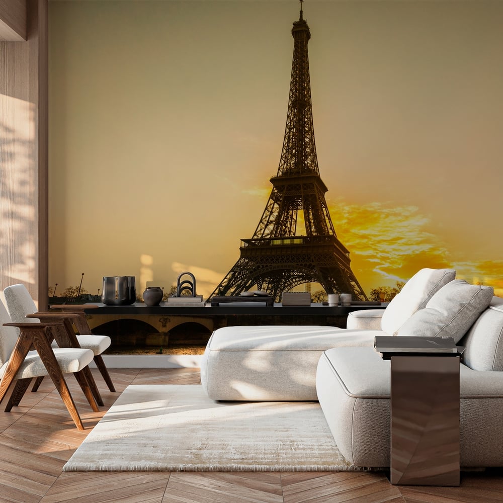 Papiers Peints Panoramique - Eiffel tower at sunrise Paris I - Photo Wallpaper Paris