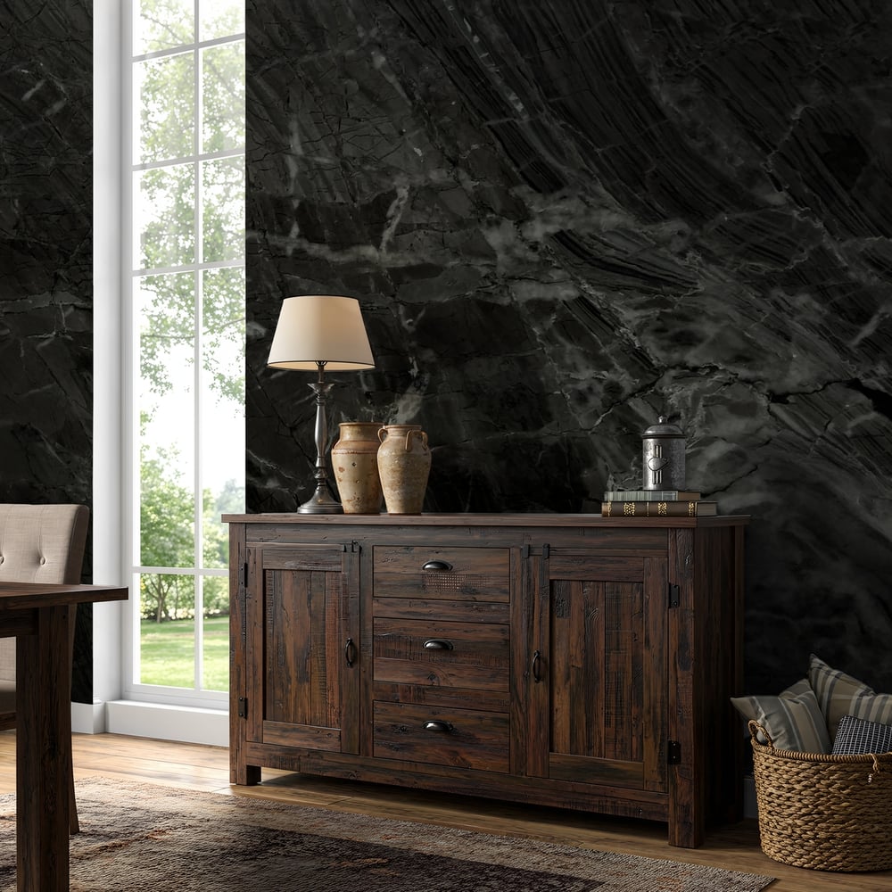 Wall Mural - Black marble texture HighRes I - Scandiwall