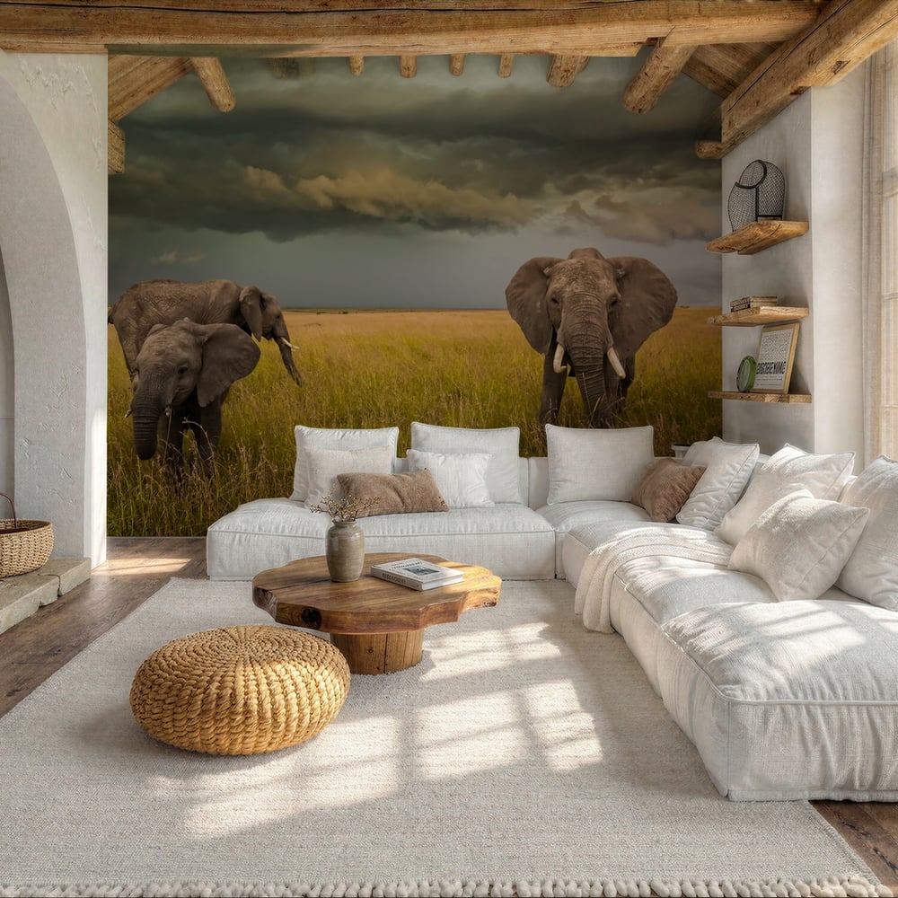 Papiers Peints Panoramique - Elephant Family -