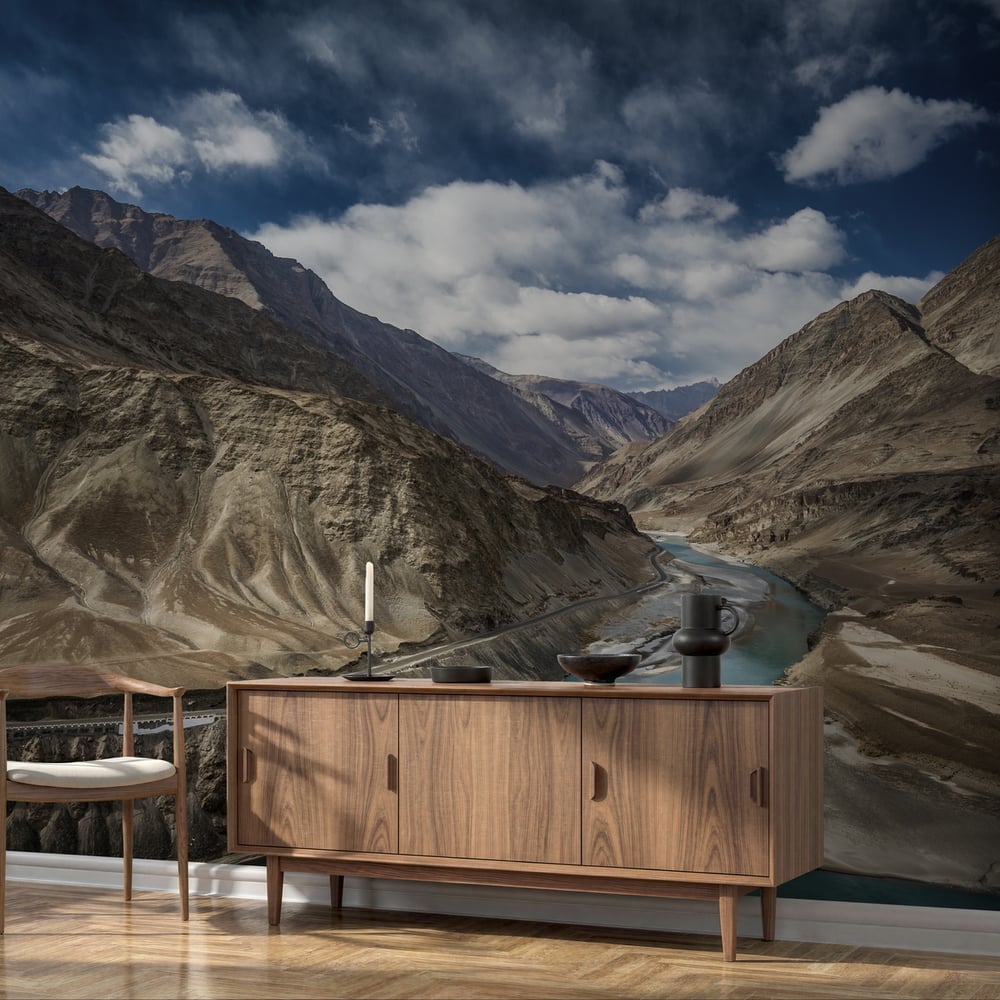 Papiers Peints Panoramique - Confluence of Indus and Zanskar Rivers - Photo Wallpaper Countries and destinations