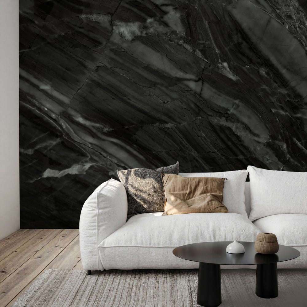 Wall Mural - Black marble texture HighRes II - Scandiwall