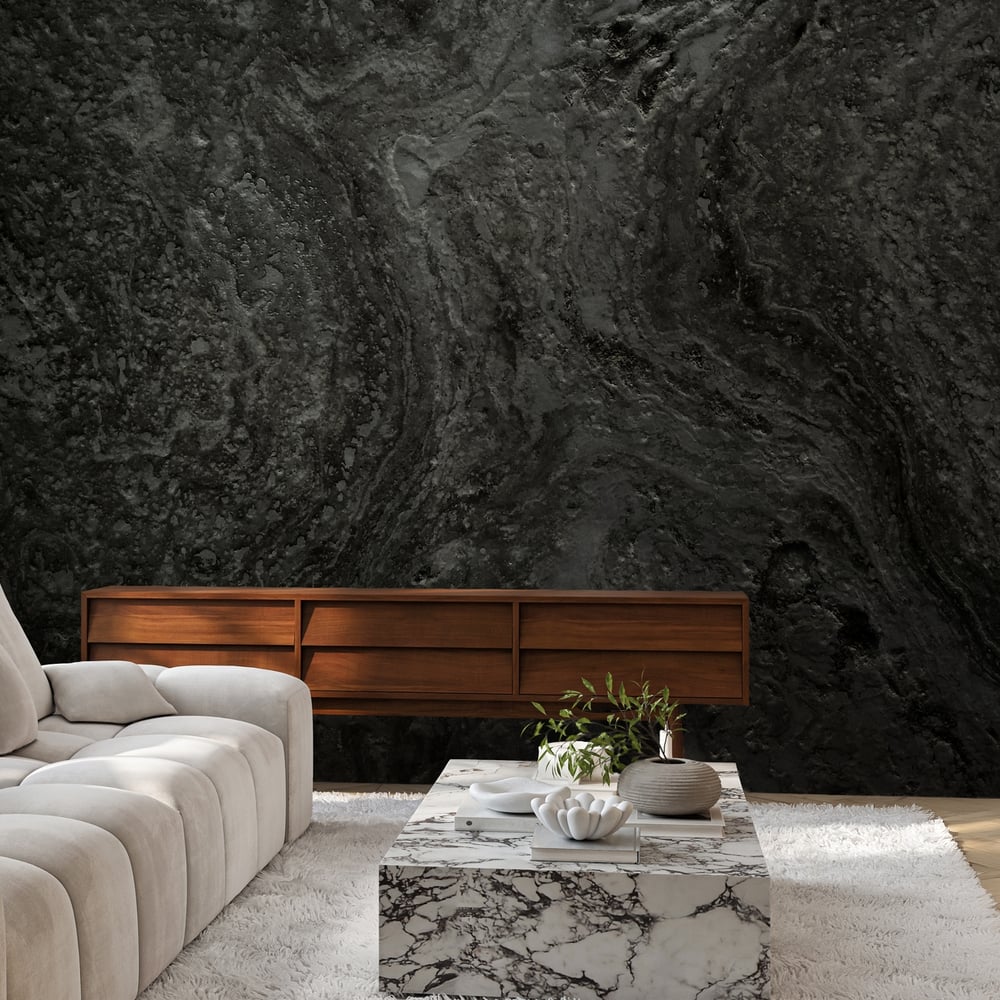 Wall Mural - Black marble texture HighRes III - Scandiwall