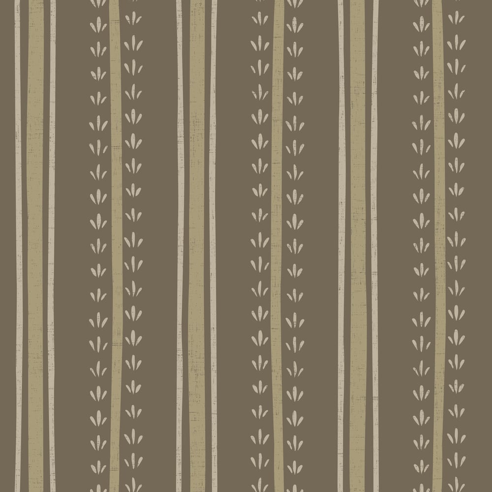 Astoria Stripe Brown - Papiers peints - Marron - Salon - Floral - Wallpassion - Intissé
