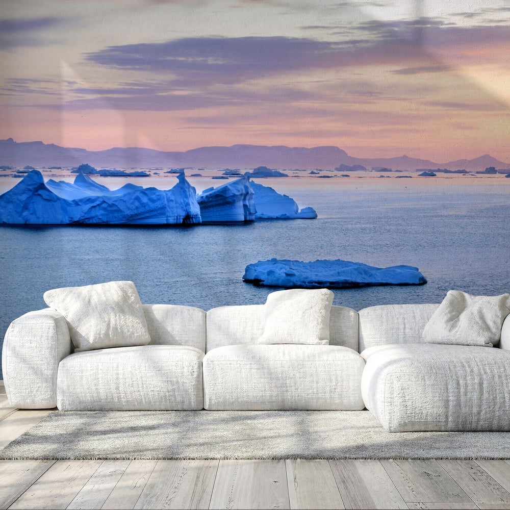 Papiers Peints Panoramique - Icebergs are melting on arctic ocean in Greenland -