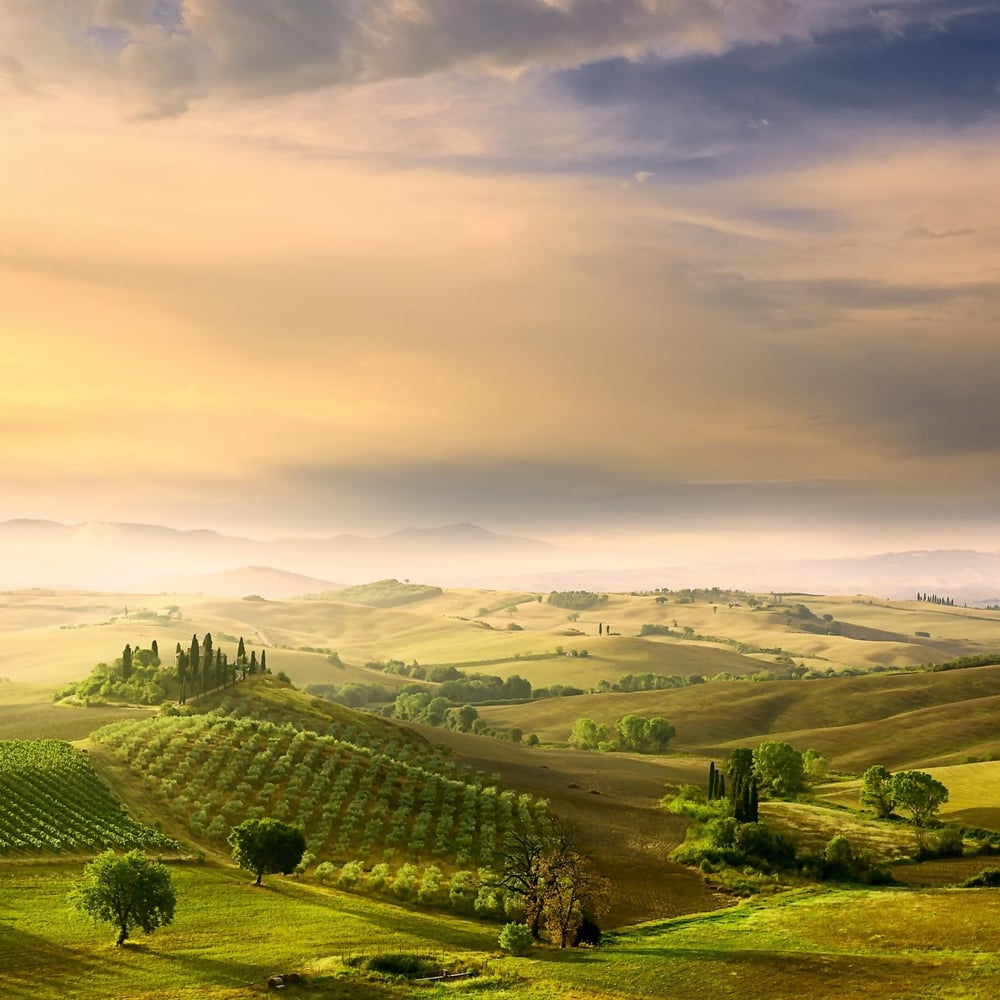 Papiers Peints Panoramique - Countryside Sunrise - Photo Wallpaper Nature and landscape