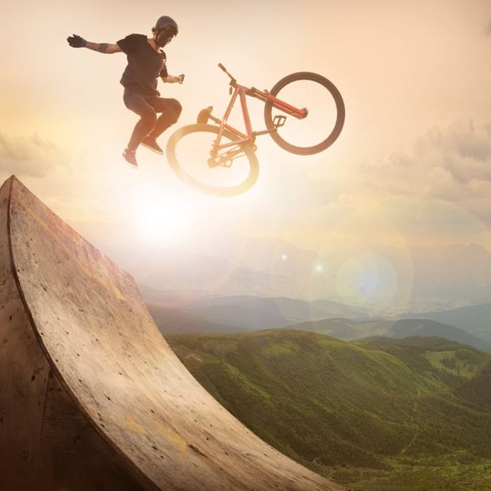 Wall Mural - Biker in Air - Scandiwall