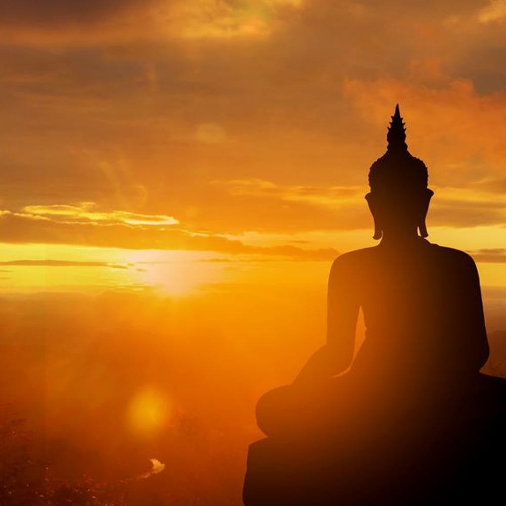 Papiers Peints Panoramique - Buddha Silhouette - Photo Wallpaper Buddha
