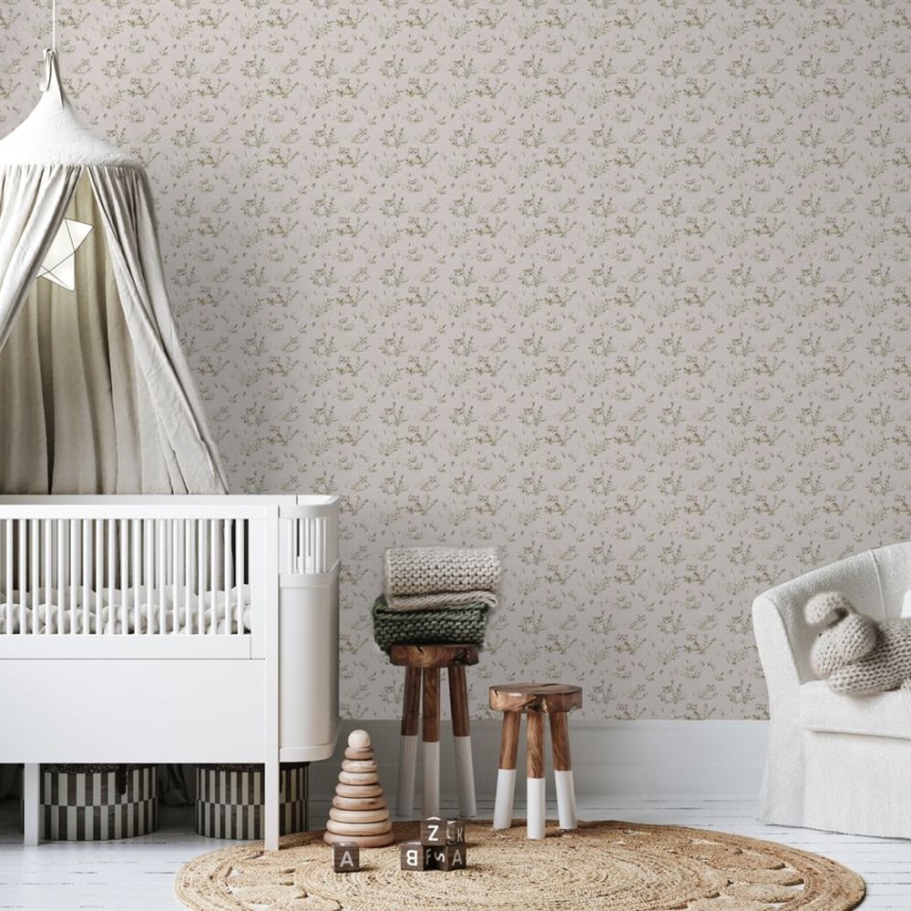 Curious kitten Soft Pink - Papiers peints - Rose - Chambre d’enfant - Animal - Wallpassion - Intissé