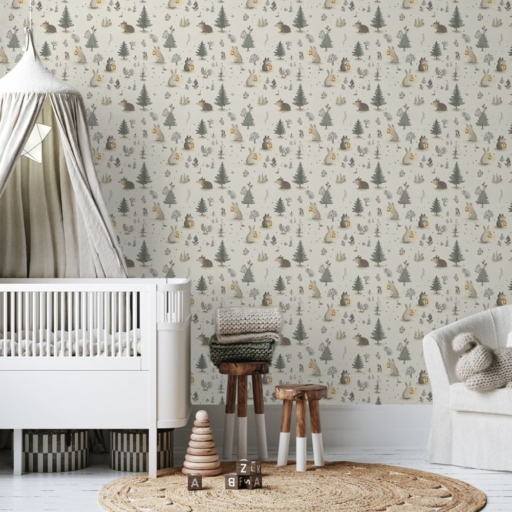 Cozy times Beige - Papiers peints - Beige - Chambre d’enfant - Animal - Wallpassion - Intissé