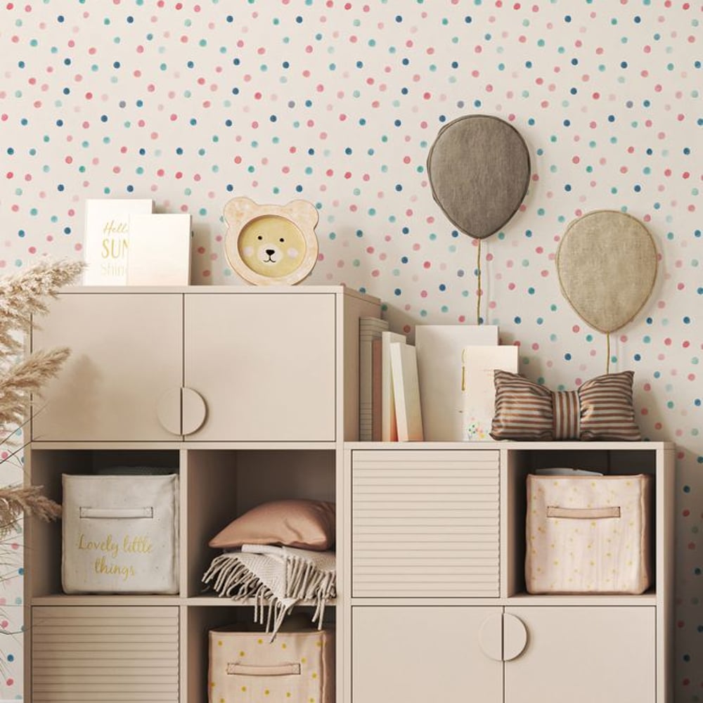 Aqua pops Tutti Frutti - Papiers peints - Multicolore - Chambre d’enfant - À pois - Wallpassion -