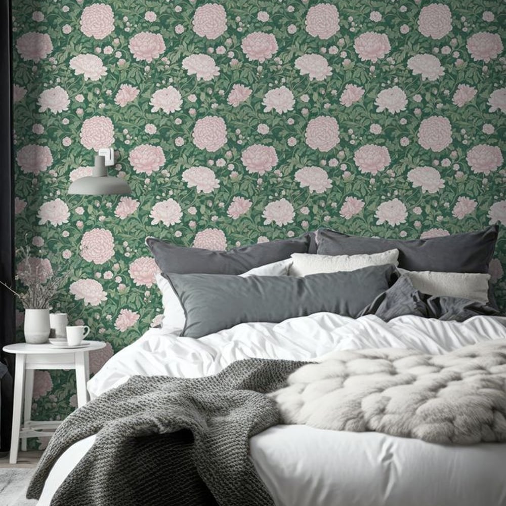 Agnes Pink - Papiers peints - Rose - Chambre - Floral - Scandza - Intissé