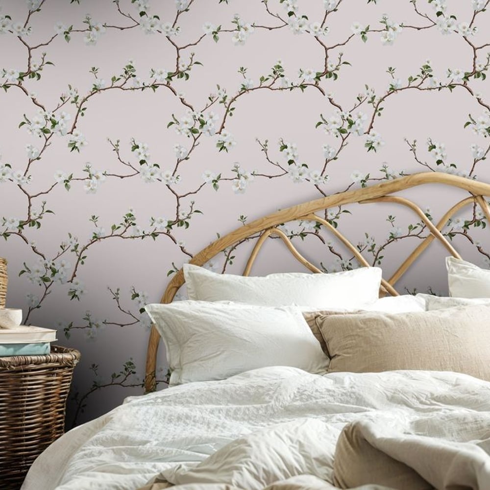 Kolsva Pink - Papiers peints - Rose - Chambre - Floral - Scandza - Intissé