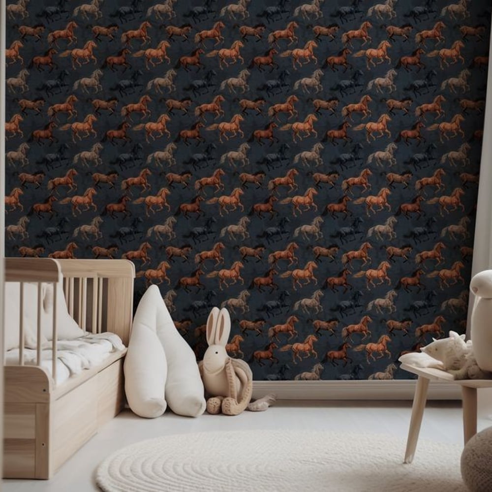 Tyson Blue - Wallpaper - Blue - Teenager's room - Animal - in between - Non-Woven