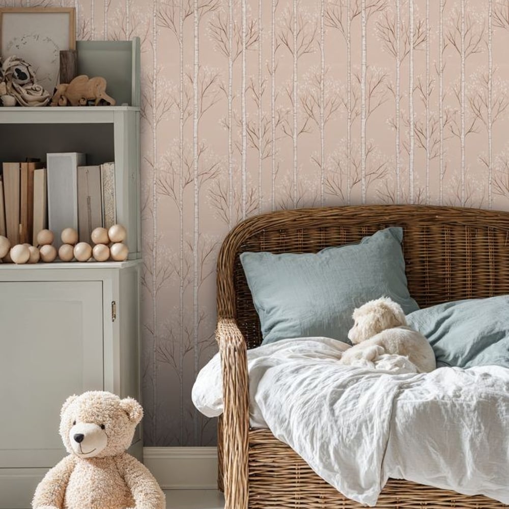 Benny Beige - Tapet - Beige - Børneværelse - Træ - Wallpassion Kids - Non-Woven
