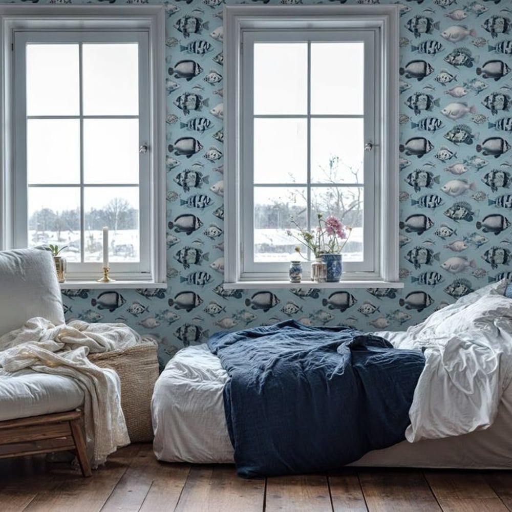 Benjamin Blue - Papiers peints - Bleu - Chambre d’adolescent - Animal - in between - Intissé