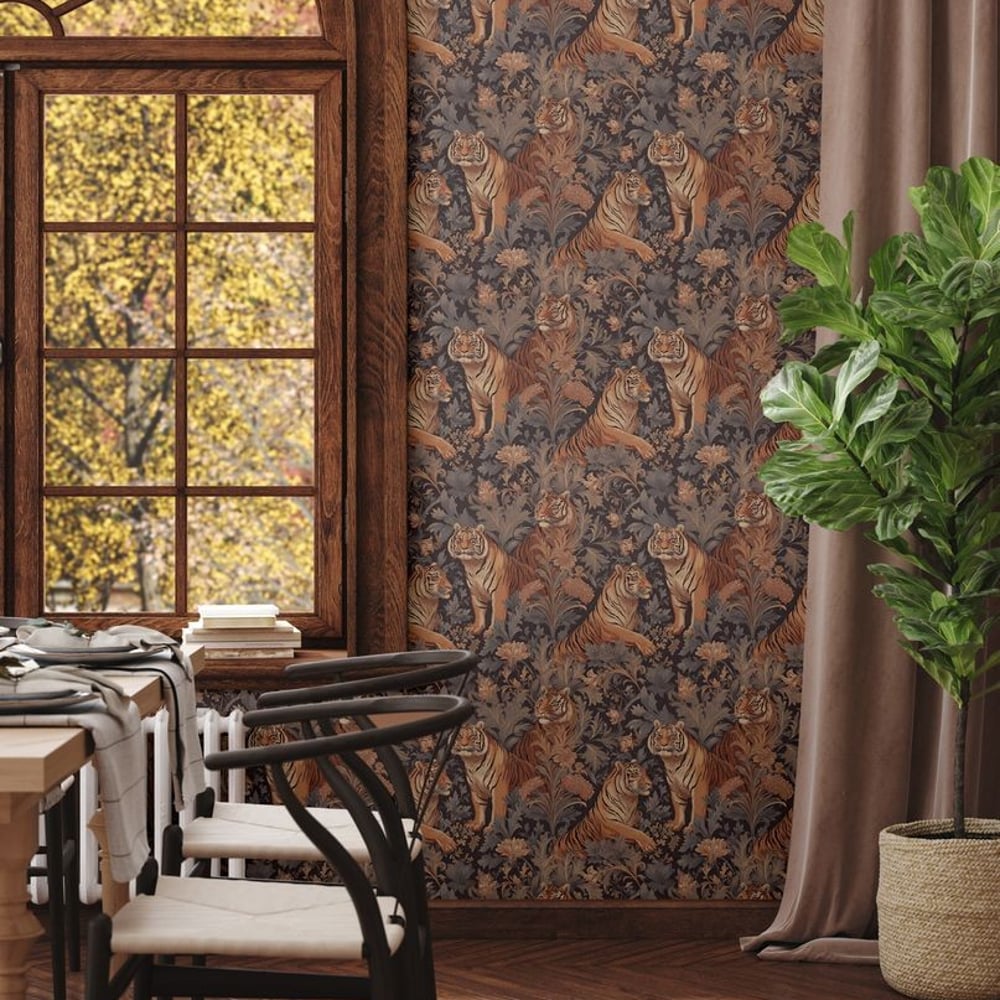 Wasini Brown - Papiers peints - Marron - Cuisine - Animal - Blue Monkey - Intissé