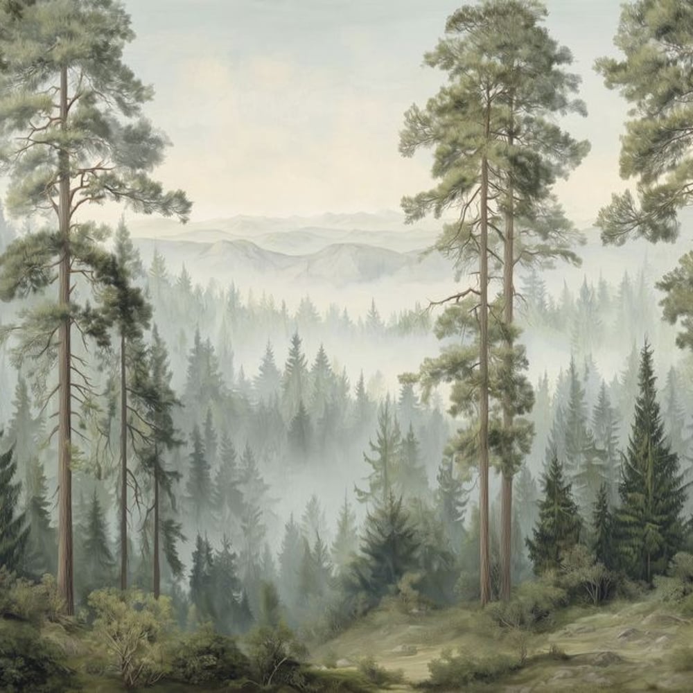 Fototapet - Foggy Morning I - Nature