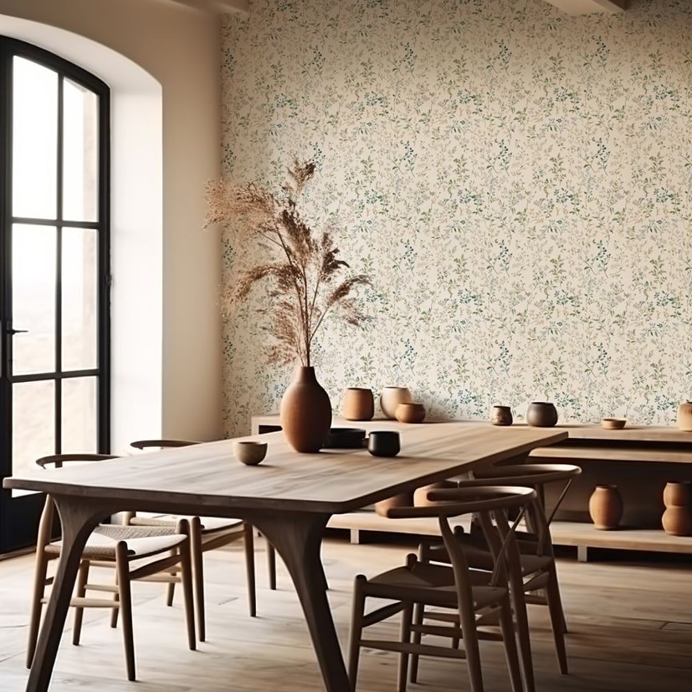 Erika White - Papiers peints - Blanc - Cuisine - Floral - Scandza - Intissé