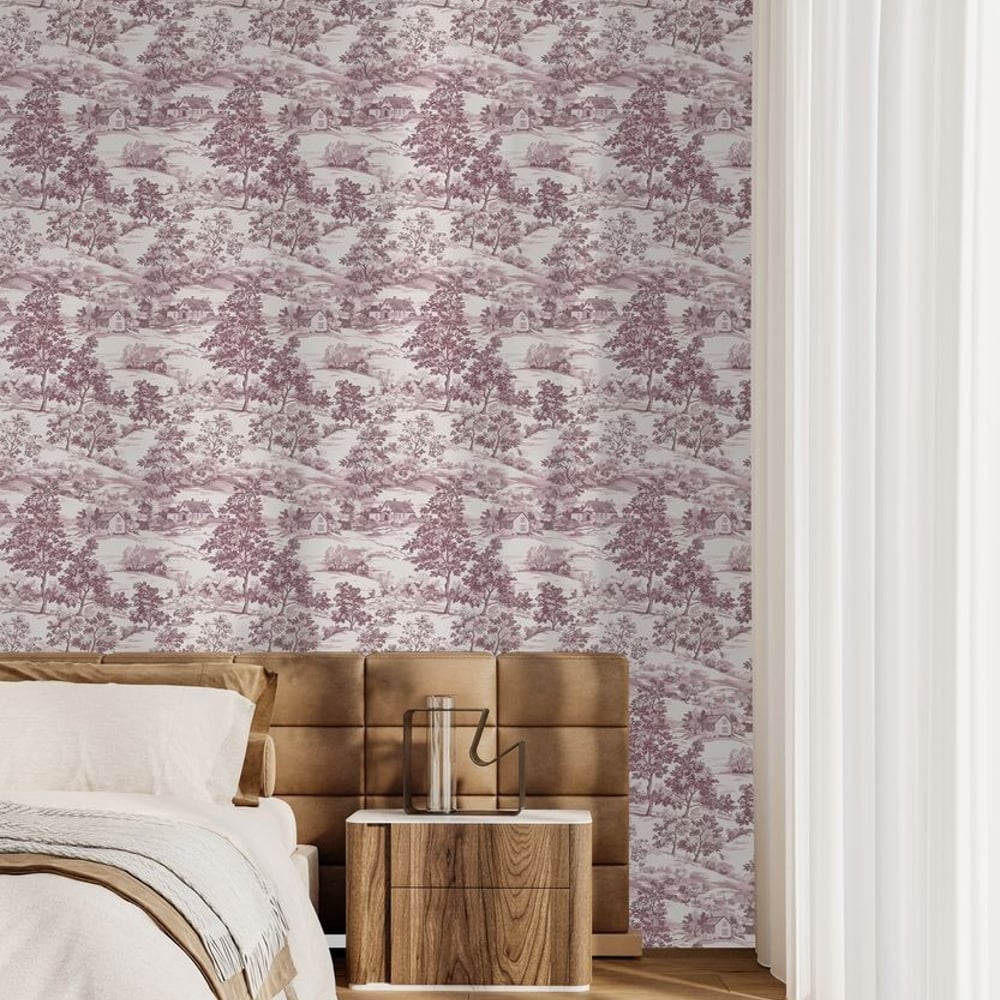 Nicolas Pink - Papiers peints - Rose - Chambre - Arbre - Dreamland - Intissé
