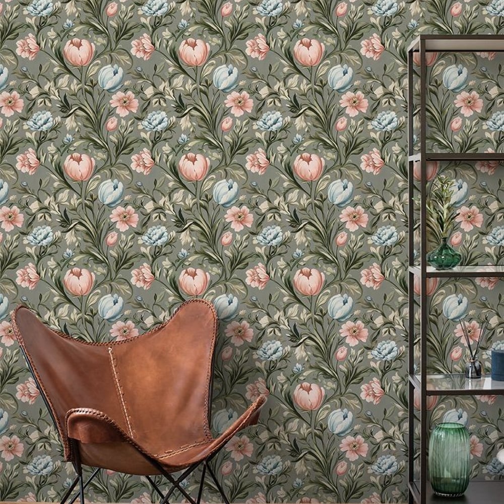 Fototapet - Ragna Green - 1058501-03 - Floral