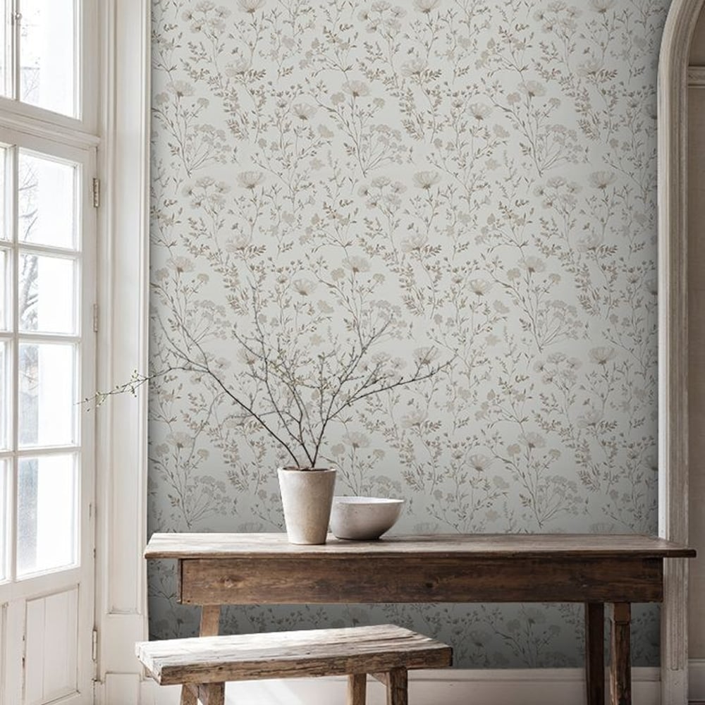 Leontine Green - Papiers peints - Vert - Cuisine - Floral - Scandza - Intissé