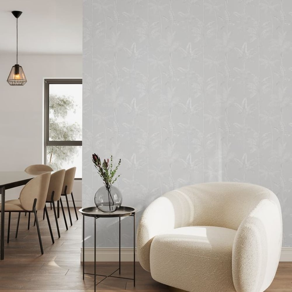 Amboseli White - Papiers peints - Blanc - Salon - Arbre - Dreamland - Intissé
