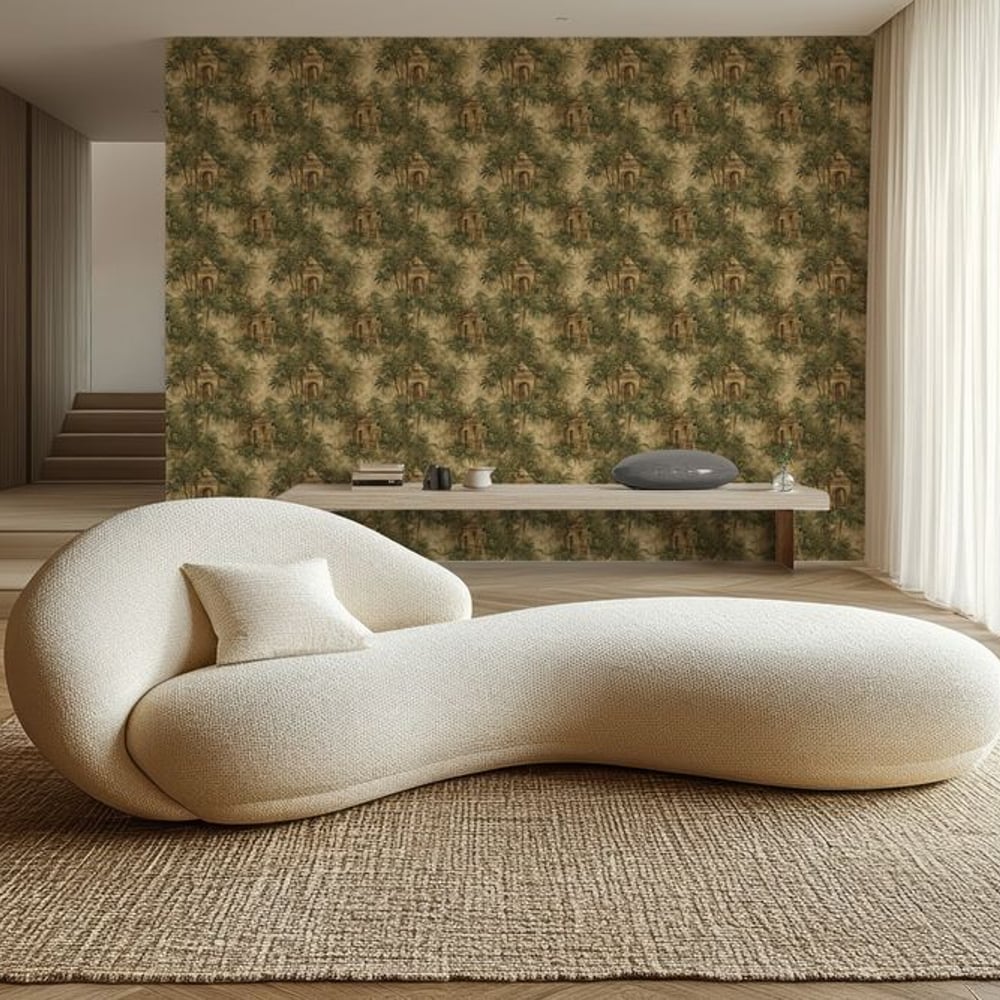 Jakarta Green - Papiers peints - Vert - Salon - Arbre - Dreamland - Intissé
