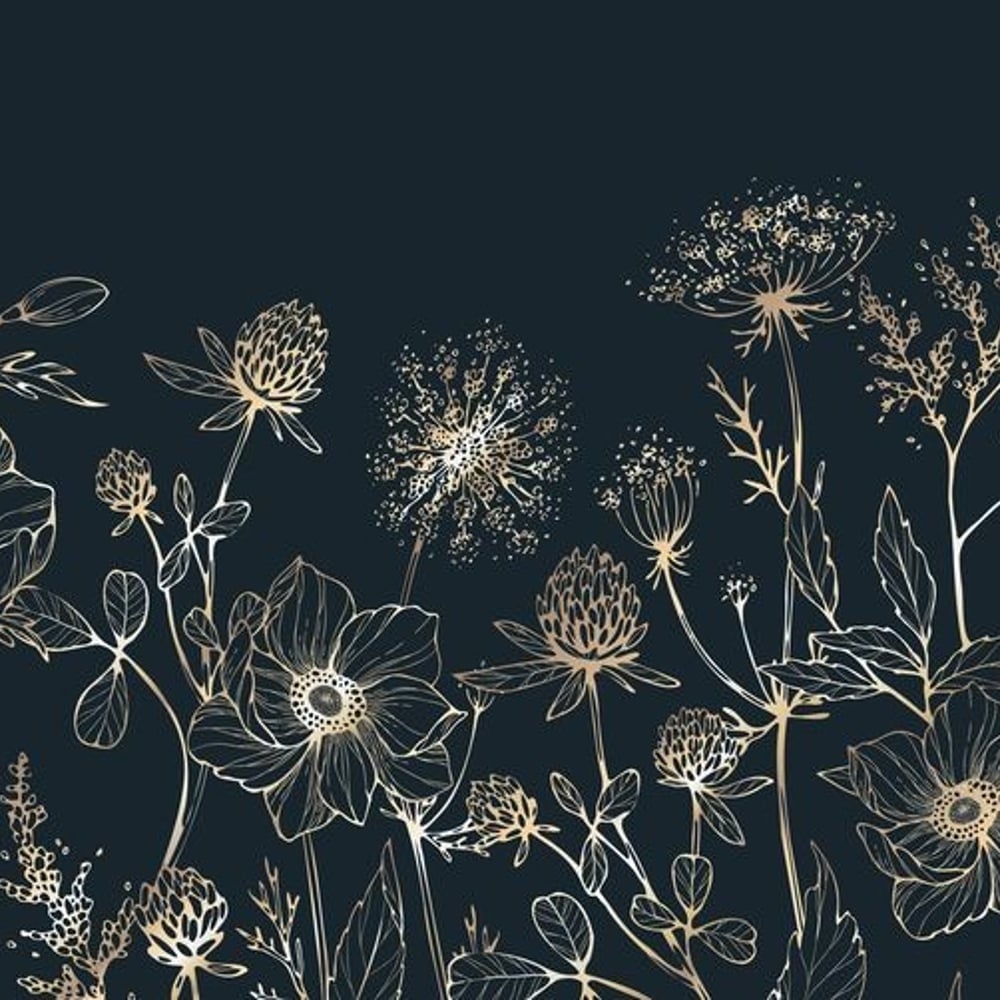 Fototapet - Night Changes I - Botanical