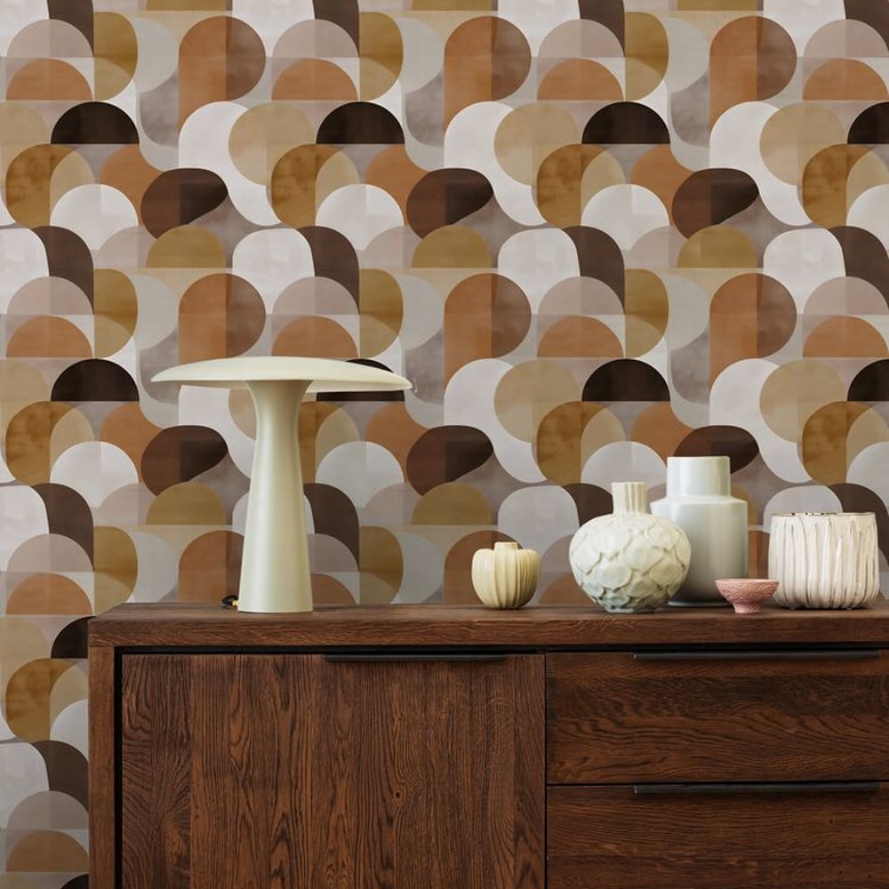 Travis Brown - Wallpaper - Brown - Living room - Graphic - in between - Non-Woven