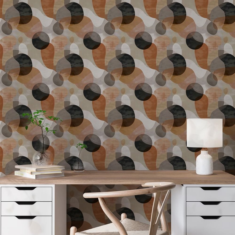 Noah Brown - Papiers peints - Marron - Bureau - Graphique - in between - Intissé