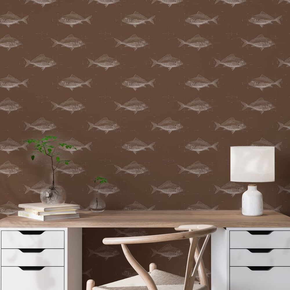 Amund Brown - Papiers peints - Marron - Chambre d’adolescent - Marin - in between - Intissé