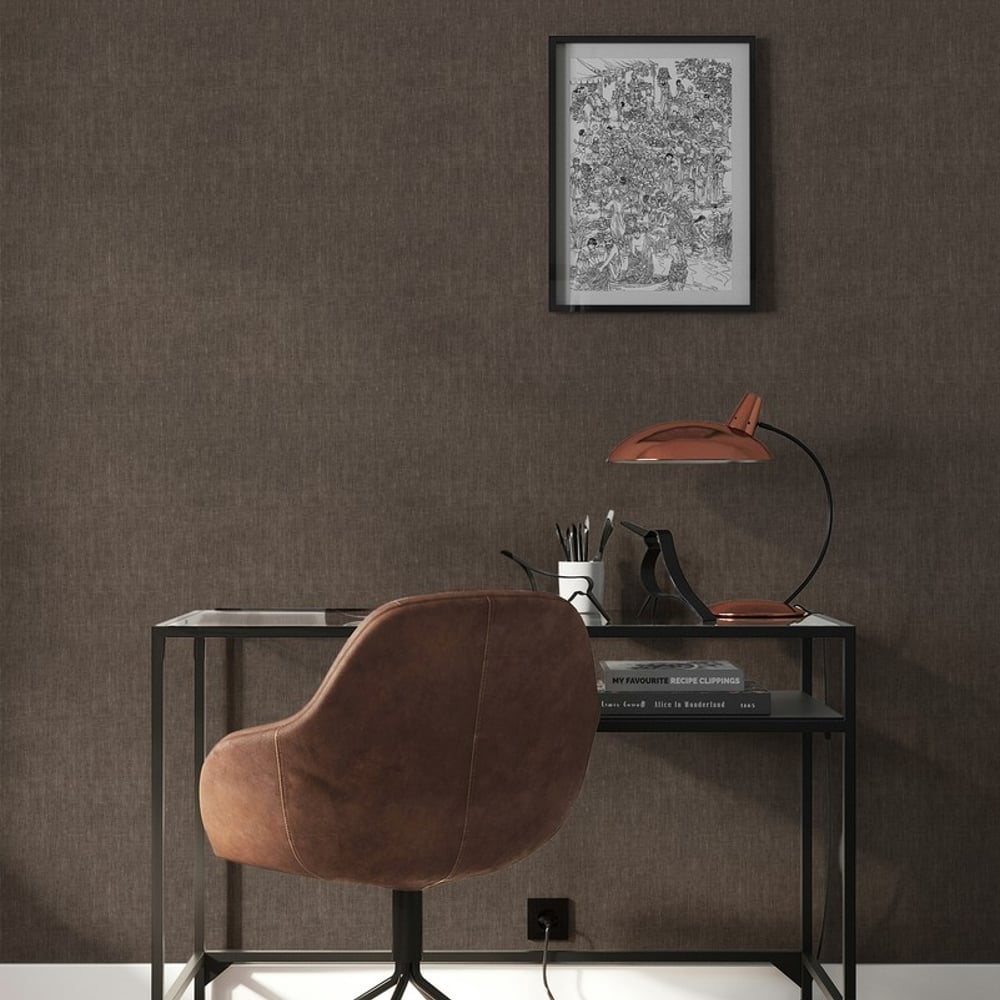 Linnedvæv Earth - Tapet - Brun - Kontor - Tekstilimitation - Studio Surface - Non-Woven