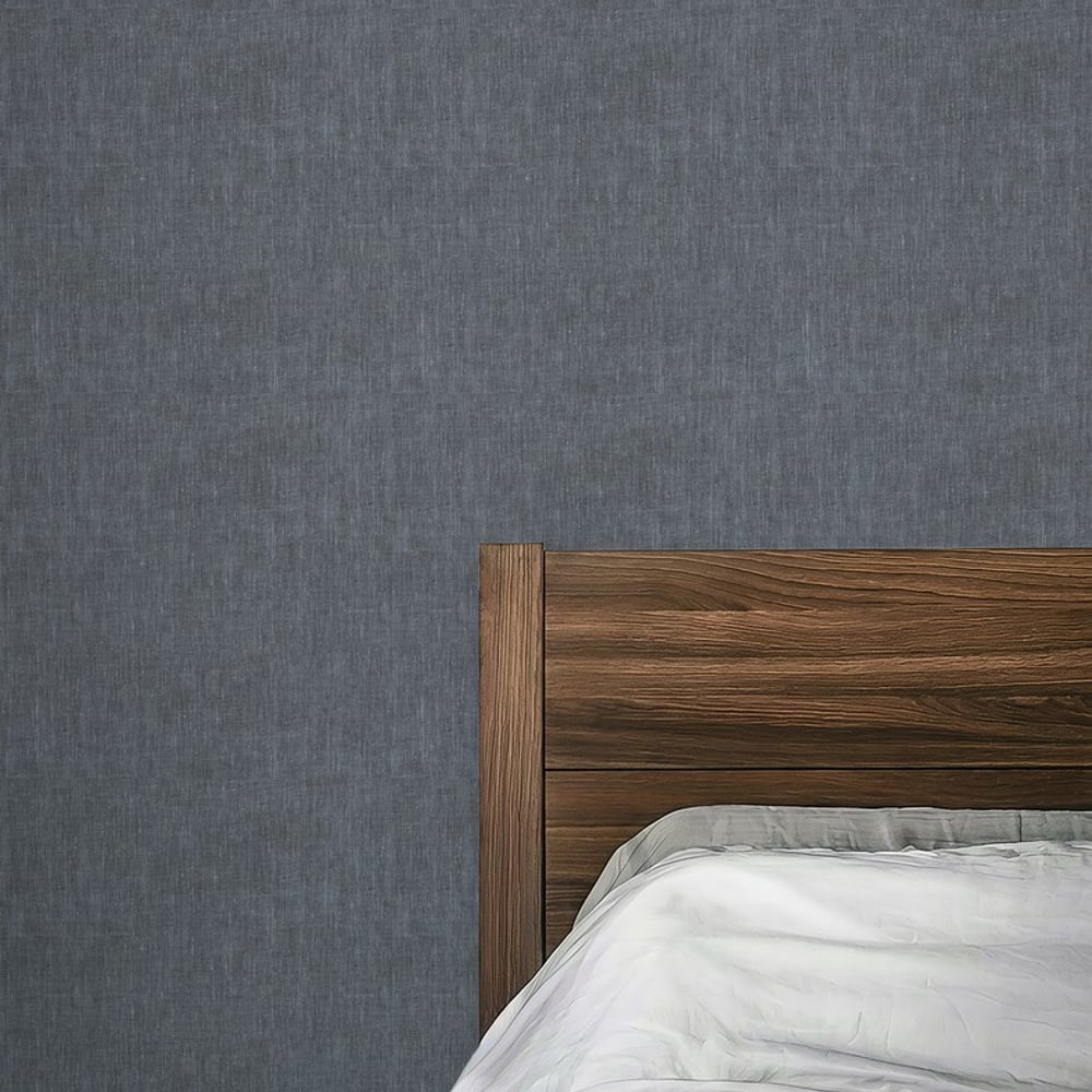 Linnedvæv Denim - Tapet - Blå - Soveværelse - Tekstilimitation - Studio Surface - Non-Woven