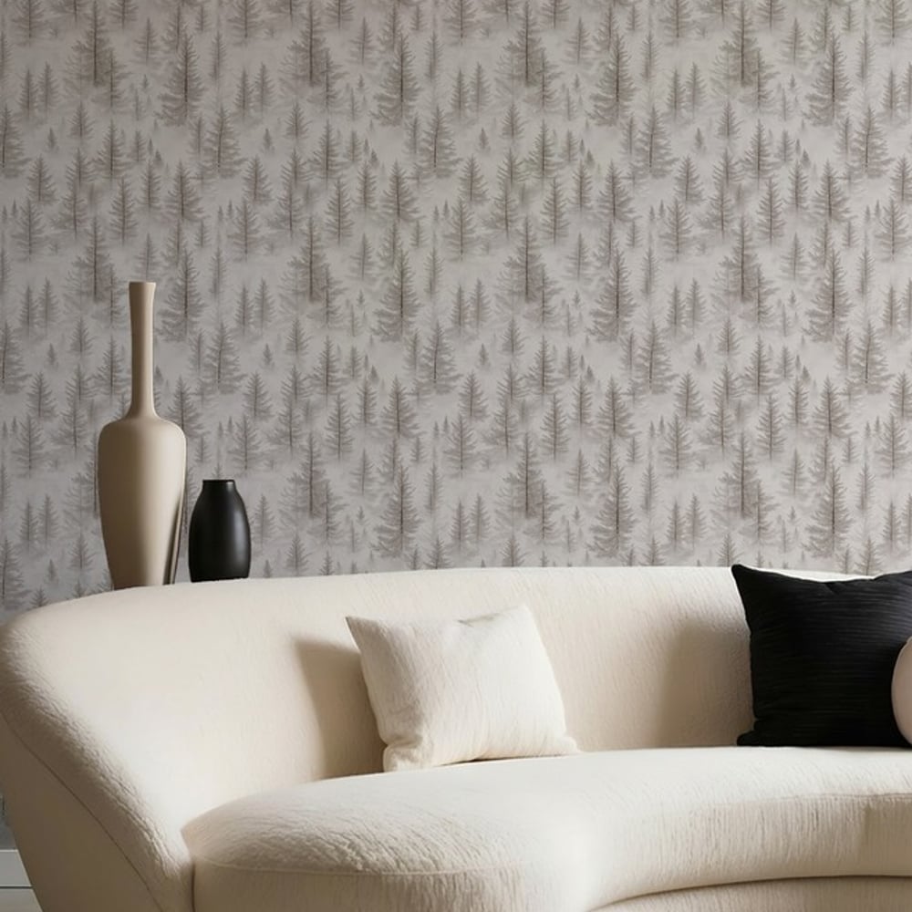 Armand Beige - Papiers peints - Beige - Salon - Arbre - Dreamland - Intissé