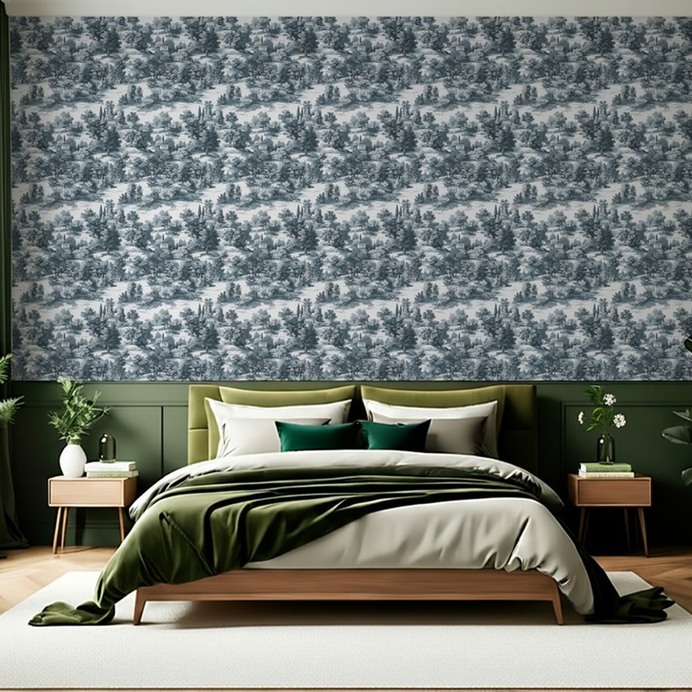Jason Blue - Papiers peints - Bleu - Chambre - Arbre - Dreamland - Intissé