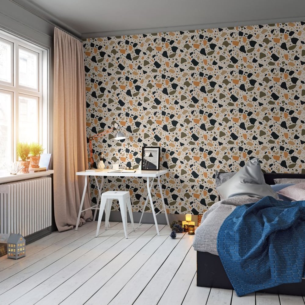 Ebbe Beige - Wallpaper - Beige - Hallway - Graphic - in between - Non-Woven