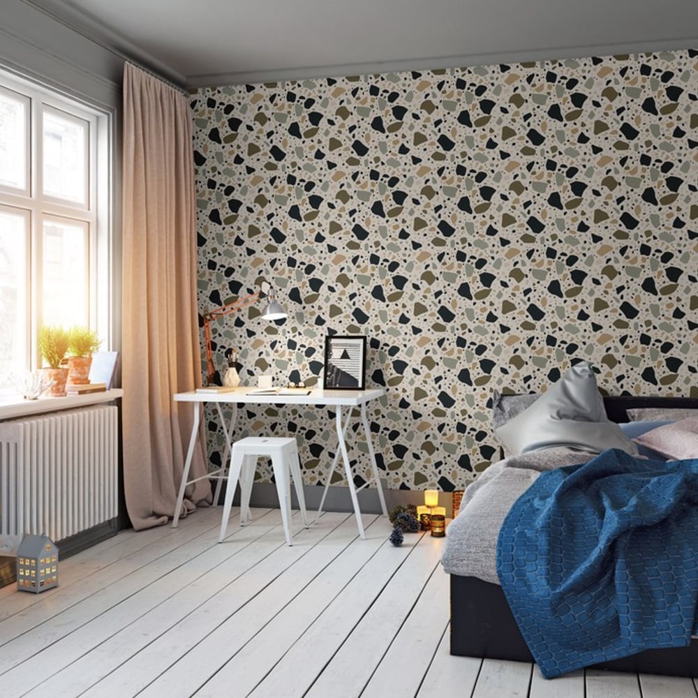 Ebbe Green - Wallpaper - Green - Teenager's room - Graphic - in between - Non-Woven