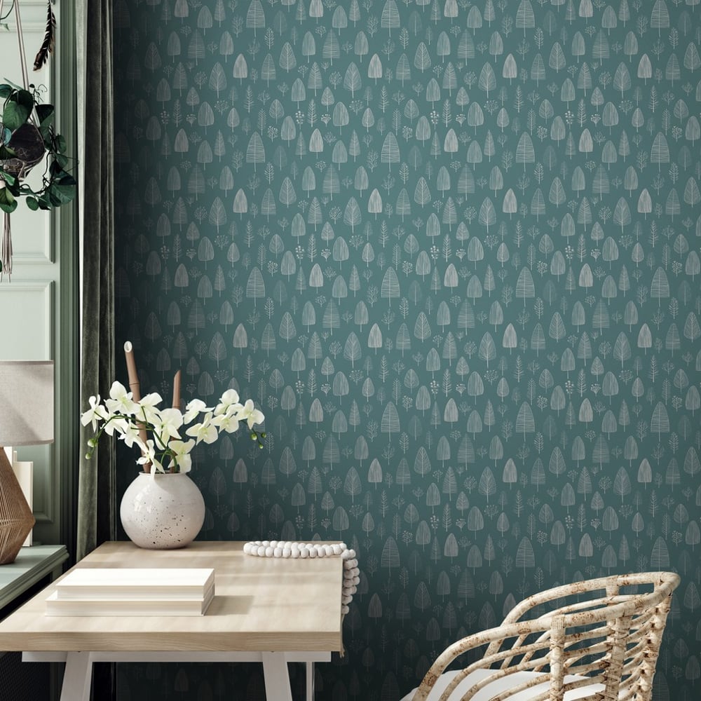 Jonas Blue - Papiers peints - Bleu - Bureau - Arbre - Scandza - Intissé
