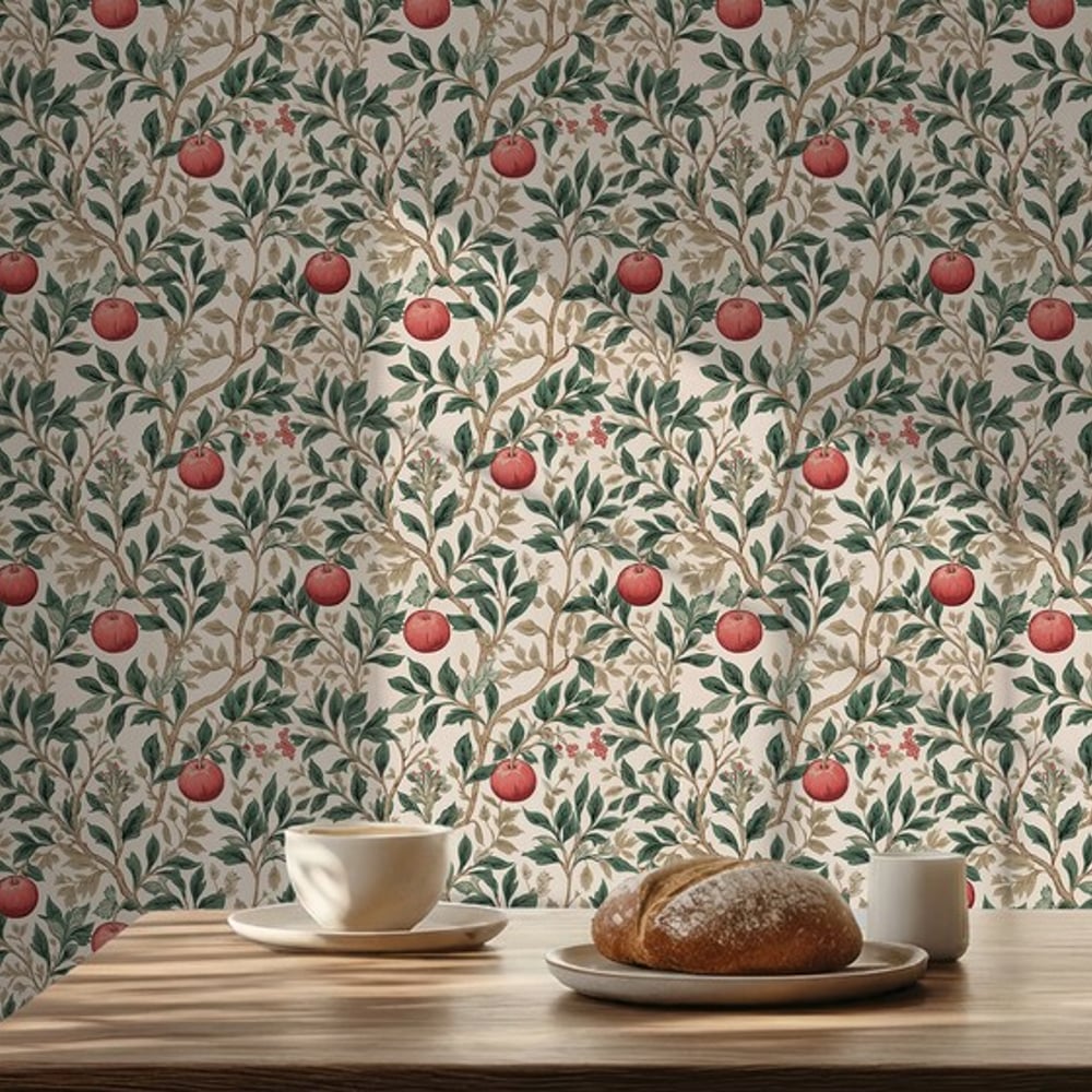 Lauge Beige - Papiers peints - Beige - Cuisine - Fruit - Scandza - Intissé