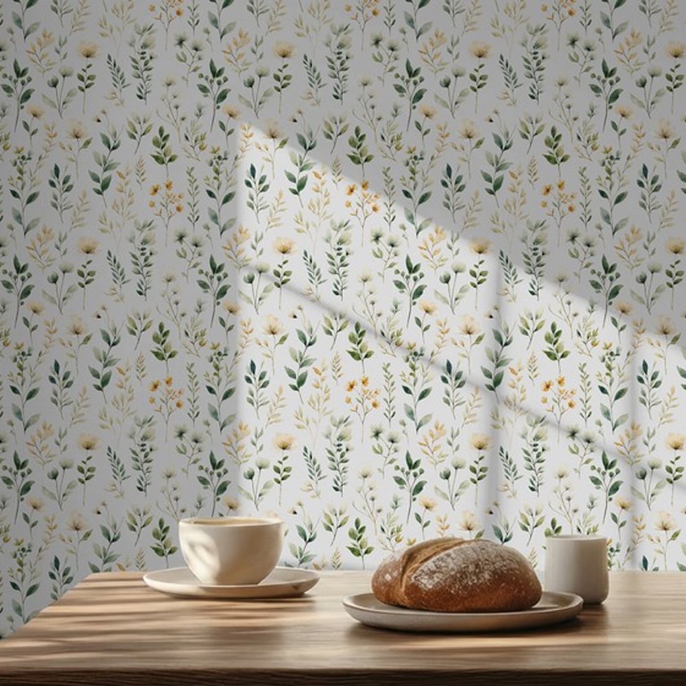 Carol Grey - Papiers peints - Gris - Cuisine - Floral - Scandza - Intissé