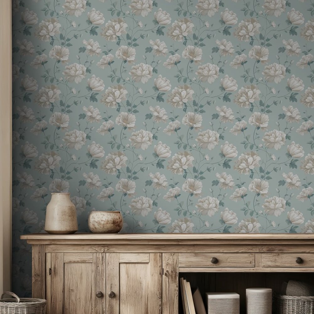 Denise Green - Papiers peints - Vert - Salon - Floral - Scandza - Intissé