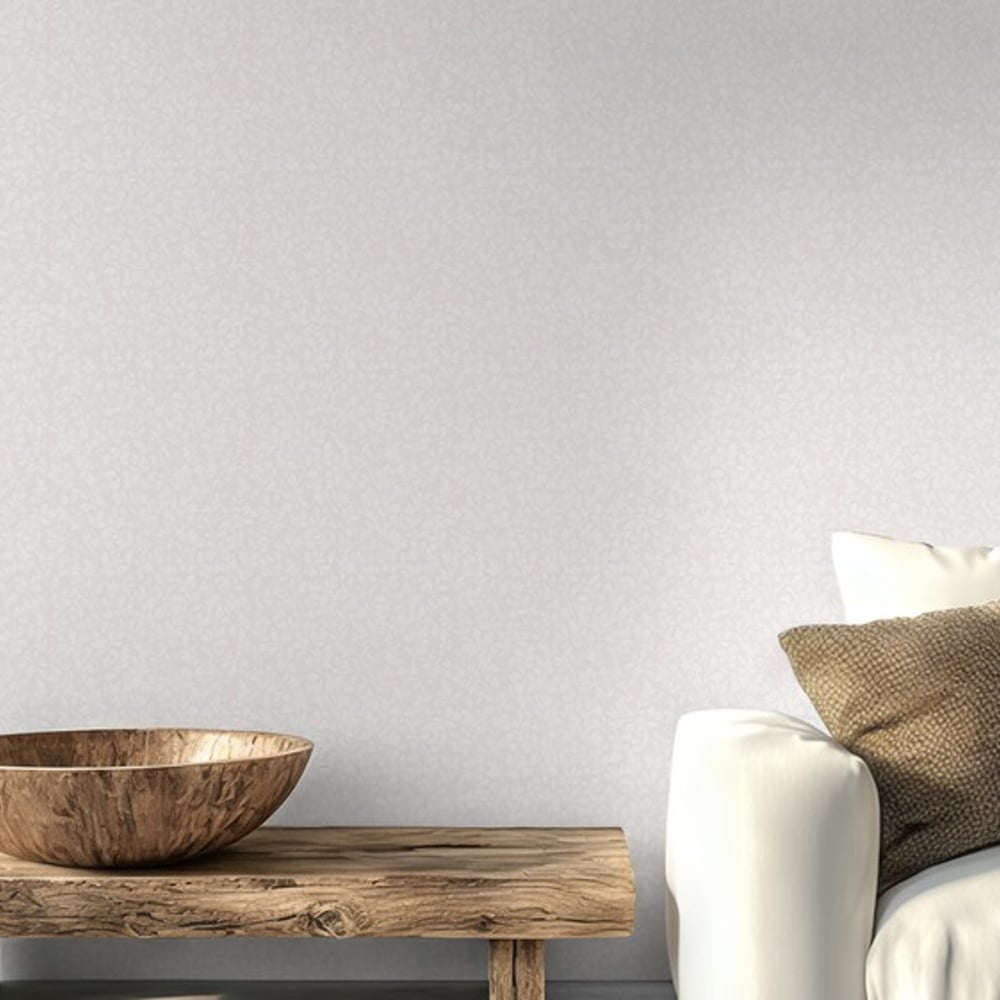 Andre White - Wallpaper - White - Living room - Leaf - Scandza - Non-Woven