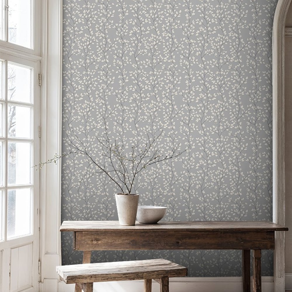 Daniel Grey - Papiers peints - Gris - Cuisine - Floral - Scandza - Intissé