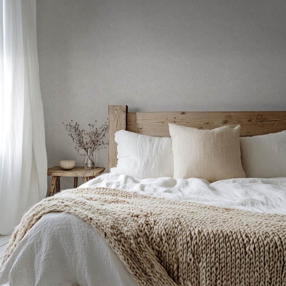 Cecile White - Papiers peints - Blanc - Chambre - Feuille - Scandza - Intissé